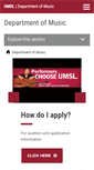 Mobile Screenshot of music.umsl.edu